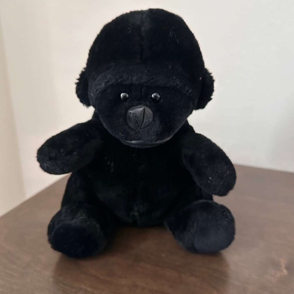 Vintage 1990s Black Gorilla Plush Stuffed Animal ASI 52950 Ape Vinyl Nose Rare